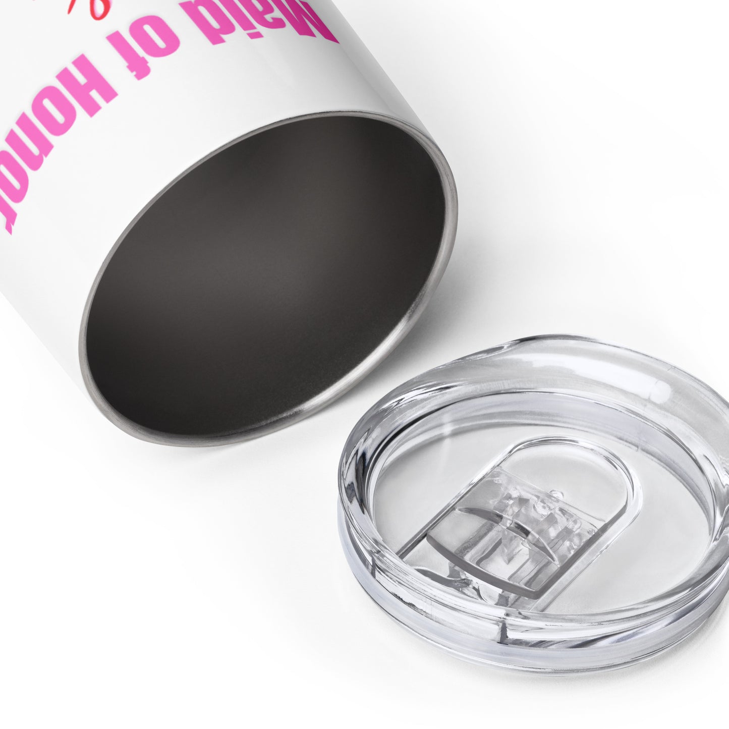 "Maid of Honor & Fabulous" Wine Tumbler (12oz/355ml) (White)