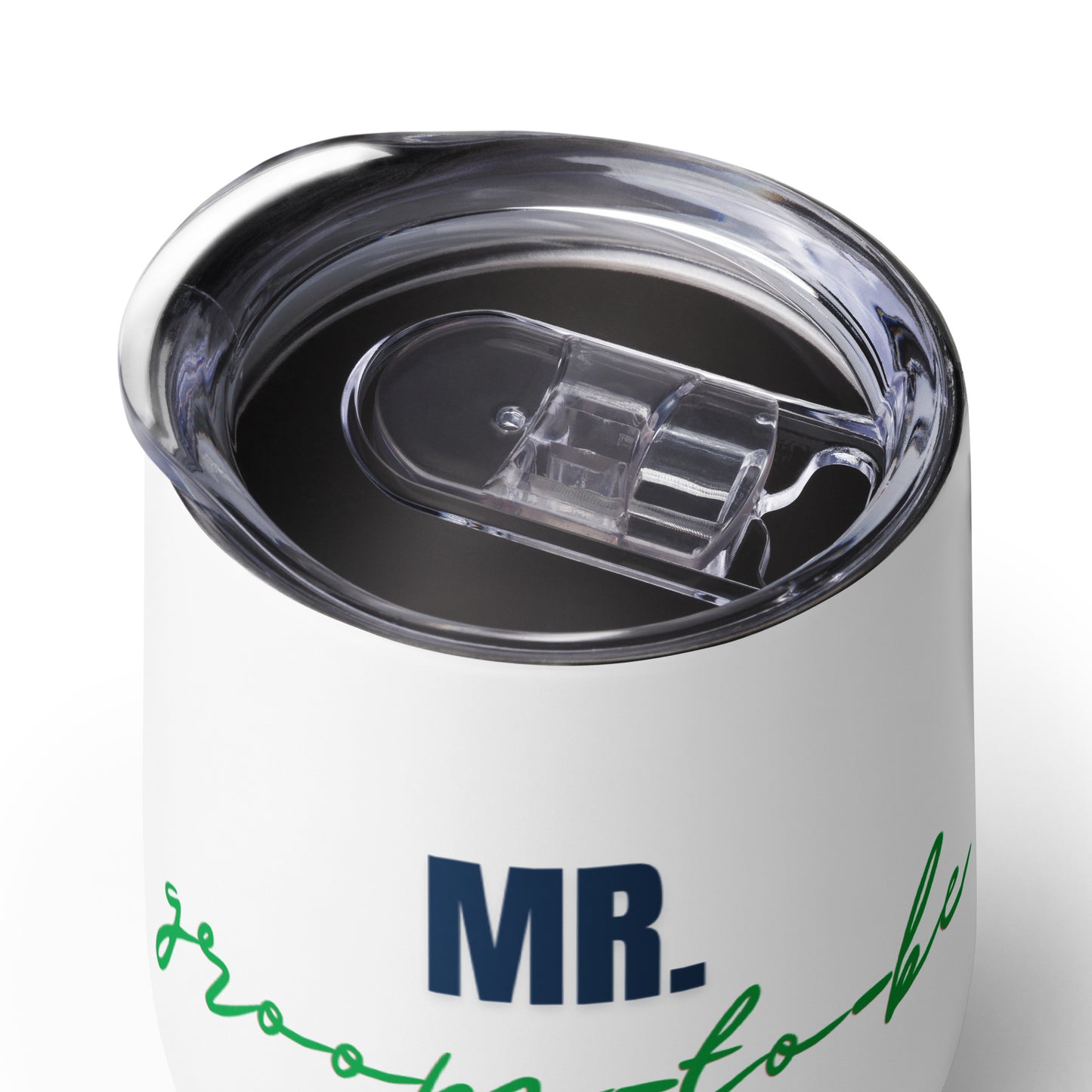 "Mr. Groom-To-Be" Wine Tumbler (12oz/355ml) (White)