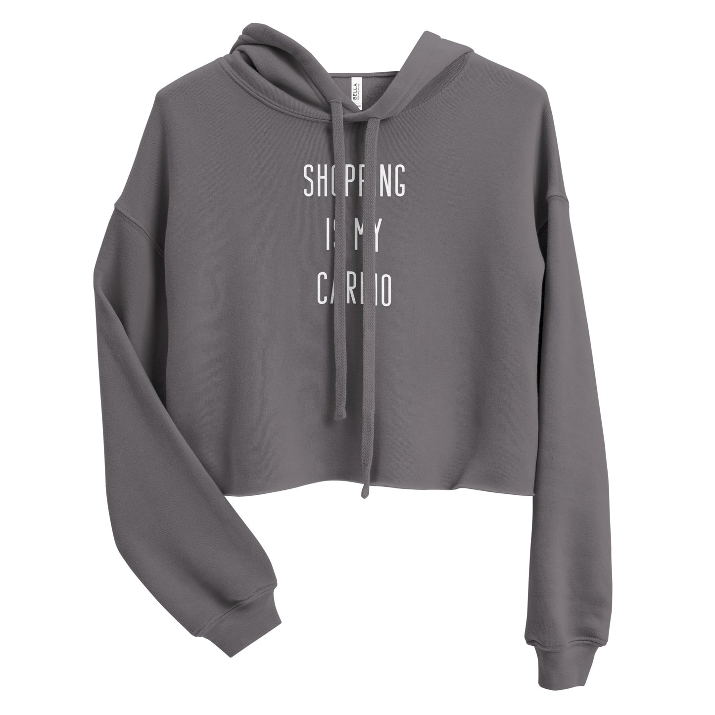 "Shopping Is My Cardio" Cropped Hoodie (Print) (Various Colors)