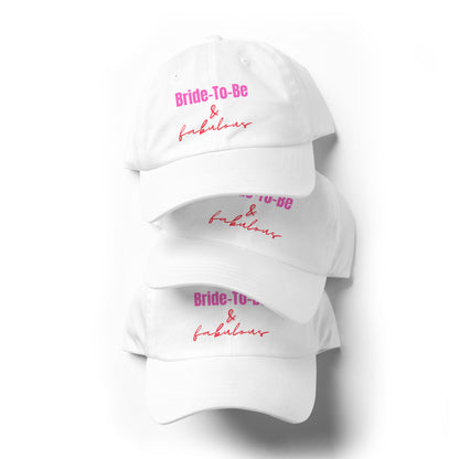 "Bride Squad Member & Fabulous" Classic Hat (Print) (White)